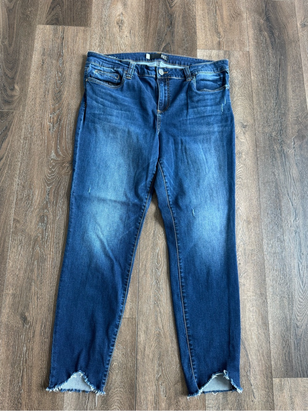 Kut from the Kloth Connie Ankle Skinny Distressed Hem Jeans Size 16